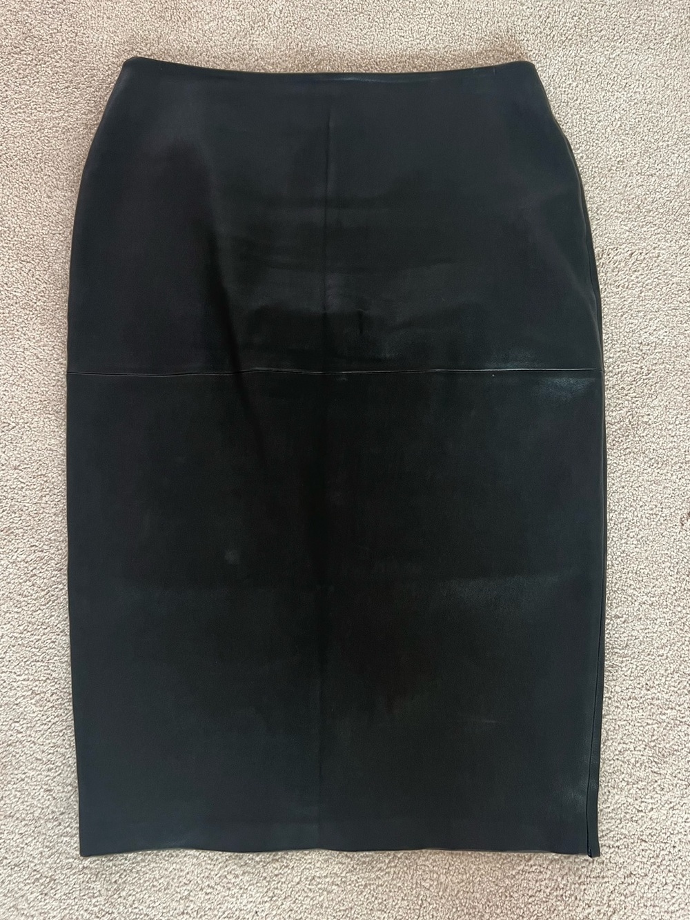 By Malene Birger Black Leather Midi Pencil Skirt